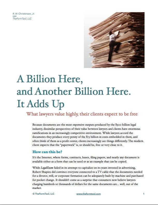 Cover of the handout "A Billion Here"